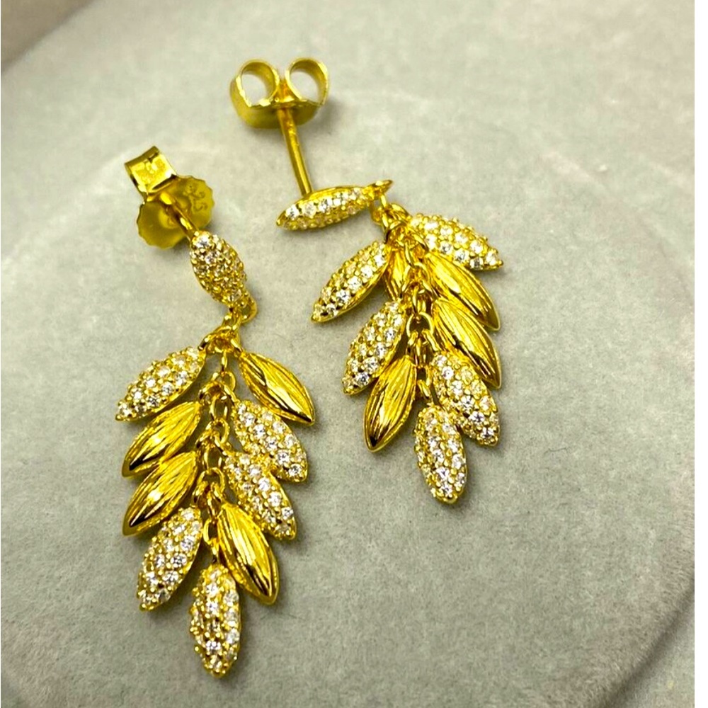 AUTHENTIC PANDORA 18k Gold Shine Pl Limited Edition Floating Grains Earrings